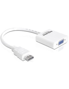 DeLOCK 65346 cambiador de género para cable 19-p HDMI-A M 15-p VGA F Blanco