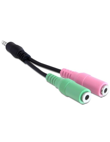 DeLOCK 3.5mm 2 x 3.5mm cable de audio 0,12 m 3,5mm 2 x 3,5mm Multicolor