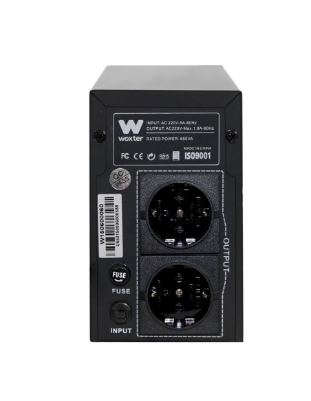 Woxter PE26-062 sistema de alimentación ininterrumpida (UPS) 650 VA 360 W 3 salidas AC