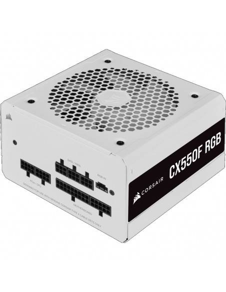 Corsair CX Series CX550F RGB unidad de fuente de alimentación 550 W 24-pin ATX ATX Blanco