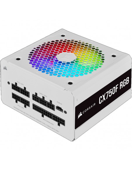 Corsair CX Series CX750F RGB unidad de fuente de alimentación 750 W 24-pin ATX ATX Blanco