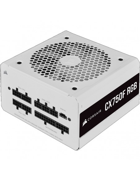 Corsair CX Series CX750F RGB unidad de fuente de alimentación 750 W 24-pin ATX ATX Blanco