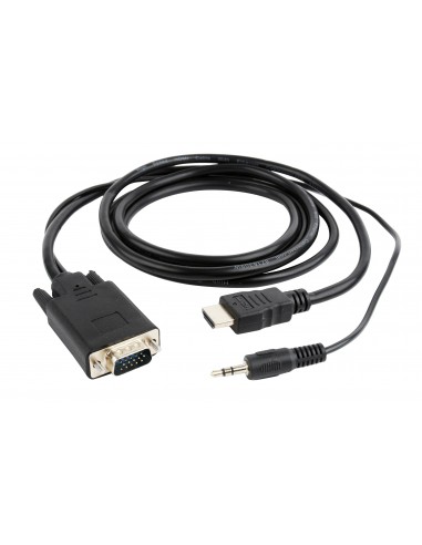 Gembird A-HDMI-VGA-03-10 adaptador de cable de vídeo 3 m HDMI + 3.5mm Negro