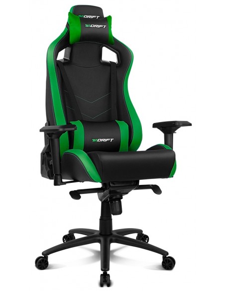DRIFT DR500 Silla para videojuegos de PC Asiento acolchado tapizado Negro, Verde