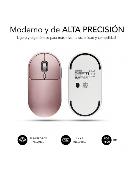 SUBBLIM RATON OPTICO WIRELESS BLUETOOTH EXCELLENT GOLD ROSE