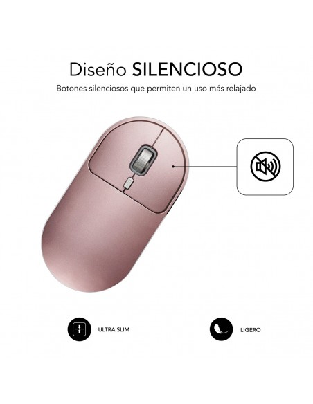 SUBBLIM RATON OPTICO WIRELESS BLUETOOTH EXCELLENT GOLD ROSE