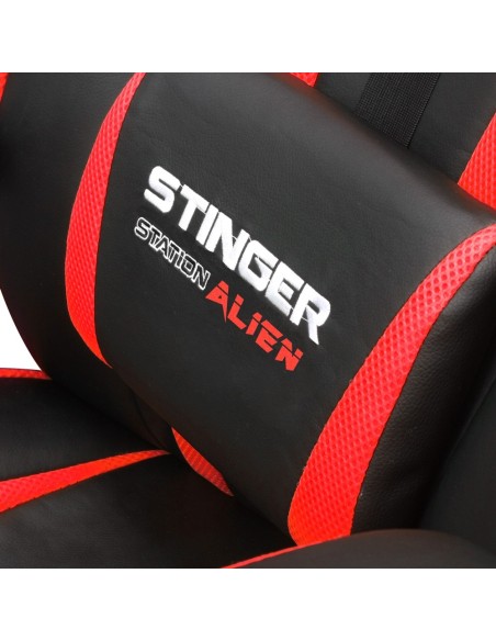 Woxter Stinger Station Alien Silla para videojuegos de PC Asiento acolchado Negro, Rojo