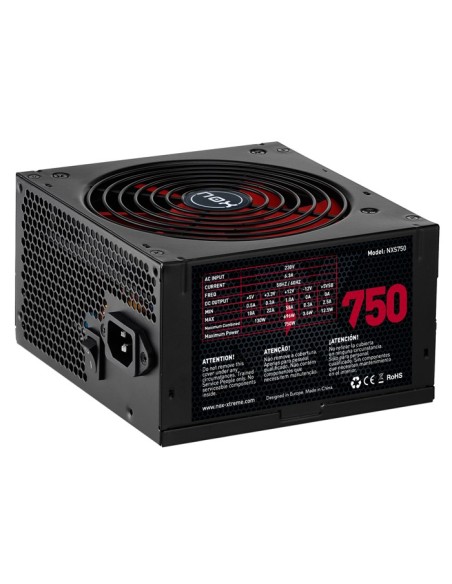 NOX NXS750 unidad de fuente de alimentación 750 W 20+4 pin ATX Negro, Rojo