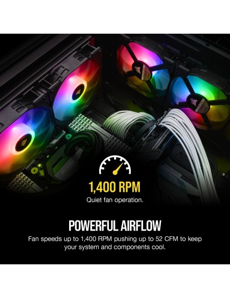 Corsair CO-9050094-WW ventilador de PC Carcasa del ordenador 12 cm Negro, Gris