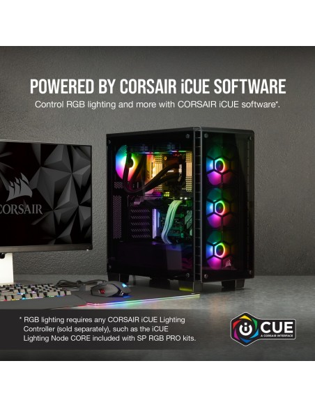 Corsair CO-9050096-WW ventilador de PC Carcasa del ordenador 14 cm Negro, Gris