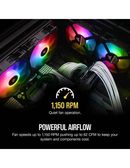 Corsair CO-9050096-WW ventilador de PC Carcasa del ordenador 14 cm Negro, Gris