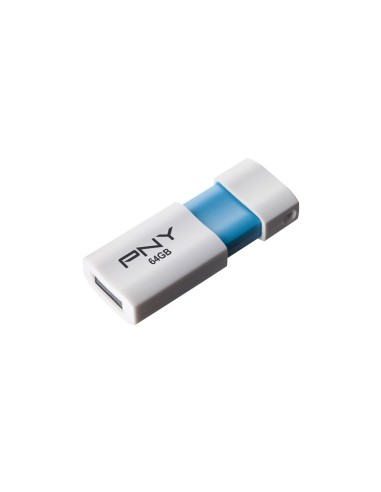PNY 64GB Wave Attaché 2.0 unidad flash USB USB tipo A Azul, Blanco