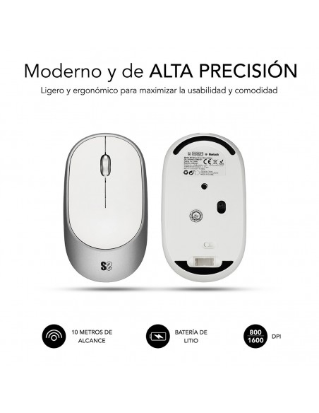 SUBBLIM RATON OPTICO WIRELESS BLUETOOTH SMART SILVER