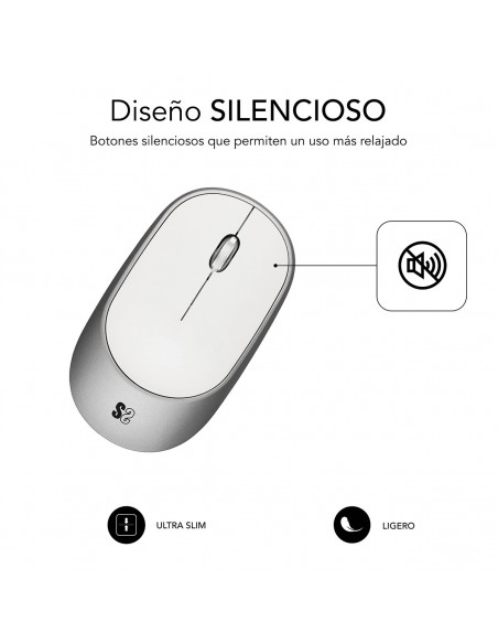 SUBBLIM RATON OPTICO WIRELESS BLUETOOTH SMART SILVER
