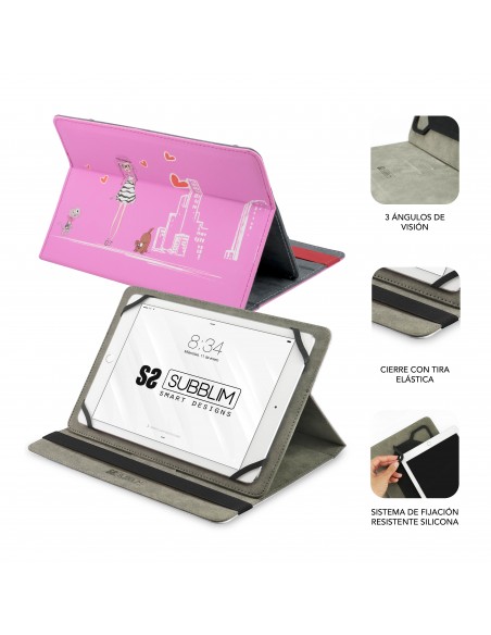 SUBBLIM Funda Tablet Universal TRENDY CASE FASHION GIRLS 10.1"