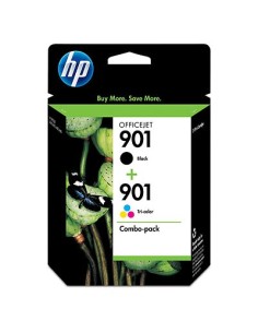 HP 901XL High Yield Black 901 Tri-color 2-pack cartucho de tinta Original Alto rendimiento (XL) Negro, Cian, Magenta, Amarillo