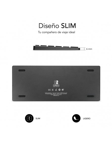 SUBBLIM Teclado Wireless Bluetooth Aluminio Advance Compact Grey