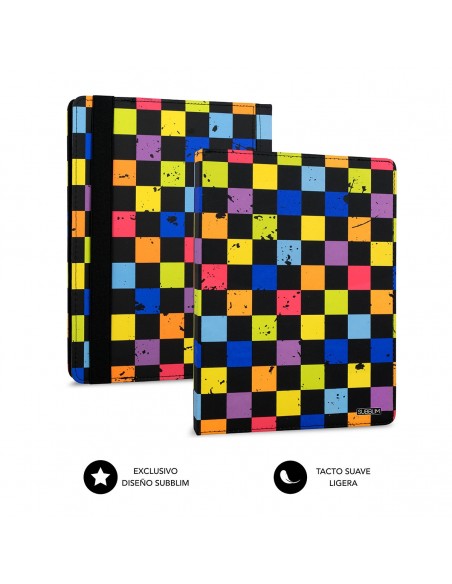 SUBBLIM Funda con Teclado Micro USB - USB C KEYTAB USB 10,1" Squares