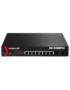 Edimax GS-5208PLG switch Gigabit Ethernet (10 100 1000) Energía sobre Ethernet (PoE) 1U Negro