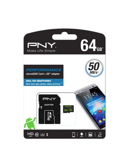 PNY Performance memoria flash 64 GB MicroSDXC UHS-I Clase 10