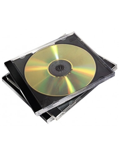 Fellowes 98310 funda para discos ópticos Caja transparente para CD 2 discos Negro, Transparente