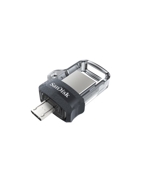 SanDisk Ultra Dual m3.0 unidad flash USB 256 GB USB Type-A   Micro-USB 3.2 Gen 1 (3.1 Gen 1) Negro, Plata, Transparente