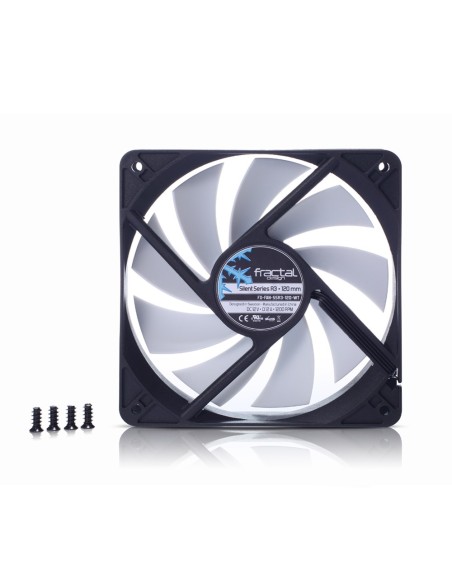 Fractal Design Silent Series R3 120 mm Carcasa del ordenador Ventilador 12 cm Negro, Blanco