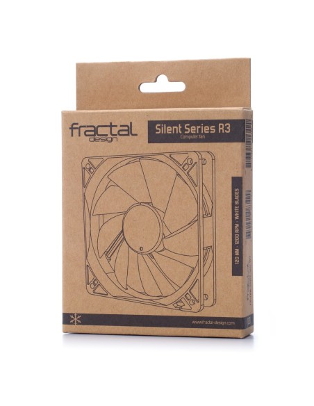 Fractal Design Silent Series R3 120 mm Carcasa del ordenador Ventilador 12 cm Negro, Blanco