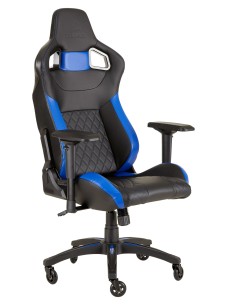 Corsair T1 Race Silla para videojuegos de PC Negro, Azul