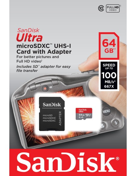 SanDisk Ultra memoria flash 64 GB MicroSDXC UHS-I Clase 10