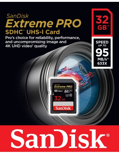 SanDisk Extreme Pro memoria flash 32 GB SDHC UHS-I Clase 10