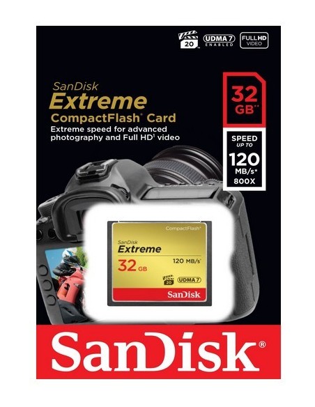 SanDisk 32GB Extreme memoria flash CompactFlash