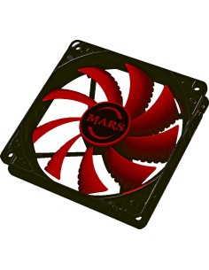 Mars Gaming MF12 ventilador de PC Carcasa del ordenador 12 cm Negro, Rojo