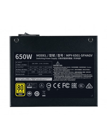 Cooler Master V650 SFX Gold unidad de fuente de alimentación 650 W 24-pin ATX Negro