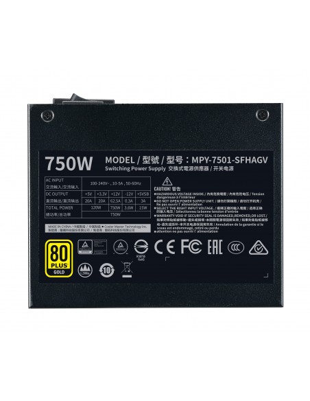 Cooler Master V750 SFX Gold unidad de fuente de alimentación 750 W 24-pin ATX Negro