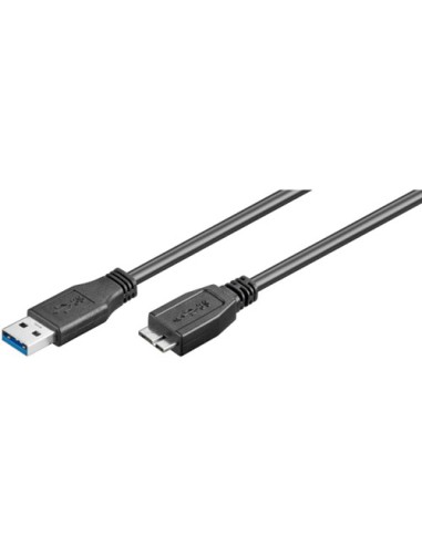 EWENT CABLE USB 3.0 Tipo A Macho a Micro B Macho. 1,8m (EW-100113-020-N-BL) - Imagen 1