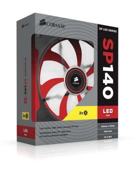 Corsair Air SP140 LED Twin Pack Carcasa del ordenador Ventilador 14 cm Negro