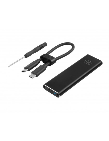 1Life hd flash Caja externa para unidad de estado sólido (SSD) Negro M.2