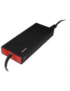 Approx APPUA90SLIM adaptador e inversor de corriente Universal 90 W Negro, Rojo