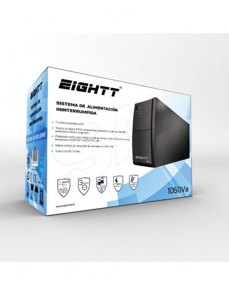 Eightt ES1050 sistema de alimentación ininterrumpida (UPS) En espera (Fuera de línea) o Standby (Offline) 1050 VA
