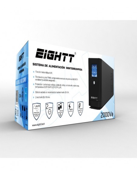 Eightt ES2000 sistema de alimentación ininterrumpida (UPS) En espera (Fuera de línea) o Standby (Offline) 2000 VA