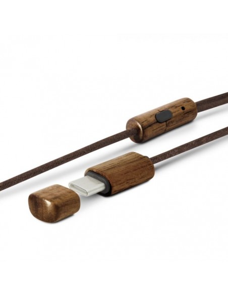 Energy Sistem Eco Walnut Wood Auriculares Dentro de oído USB Tipo C Madera
