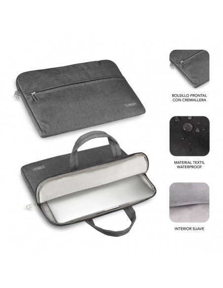 SUBBLIM Funda Ordenador Business Laptop Sleeve 13,3-14" Grey