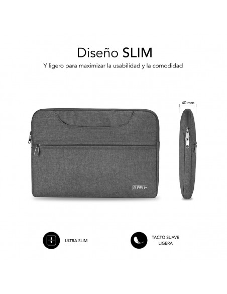 SUBBLIM Funda Ordenador Business Laptop Sleeve 13,3-14" Grey