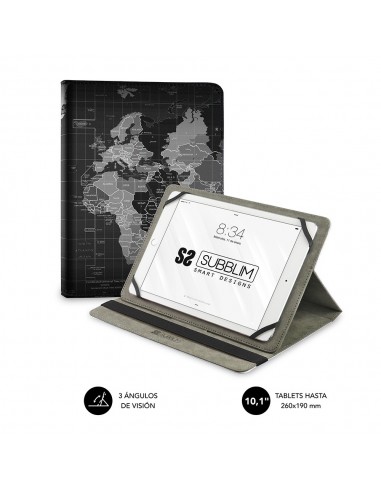 SUBBLIM Funda Tablet Universal TRENDY CASE WORLD MAP 10.1"