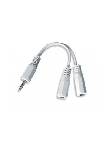 Gembird 10cm, 3.5mm 2x3.5mm, M F cable de audio 0,1 m 3,5mm 2 x 3,5mm Blanco