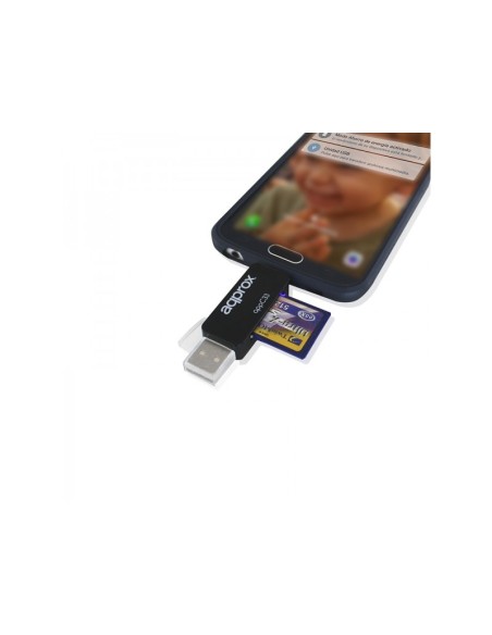 Approx APPC33 lector de tarjeta USB 2.0 Micro-USB Negro
