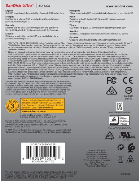 SanDisk Ultra 3D 2.5" 250 GB Serial ATA III