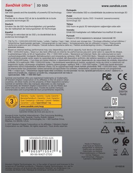 SanDisk Ultra 3D 2.5" 2000 GB Serial ATA III
