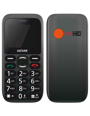 Denver BAS-18300M teléfono móvil 4,5 cm (1.77) 70 g Negro Teléfono para  personas mayores